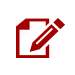 Ikona menija: Rdeč dokument s svinčnikom. Urejanje, pisanje.